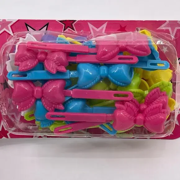 30 Vintage Plastic Barrettes Bejeweled brand W320774BA Colorful Retro NOS NEW - Picture 7 of 7